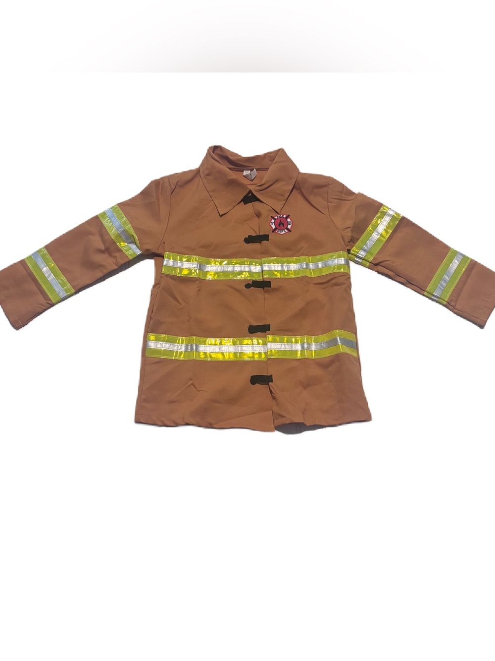 Mustard Yellow Kids Firefighter Costume with Yellow Reflective Stripes - Picture 8 of 15